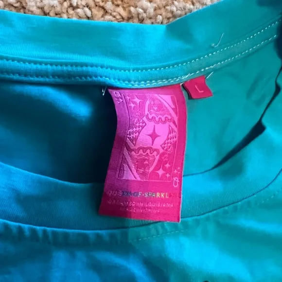 Vibrant Blue Lemon Print T-Shirt - Picture 3 of 3